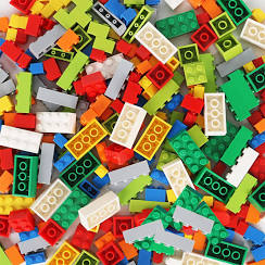 A pile of colourful Lego bricks