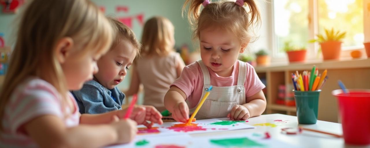 Children doing arts and crafts