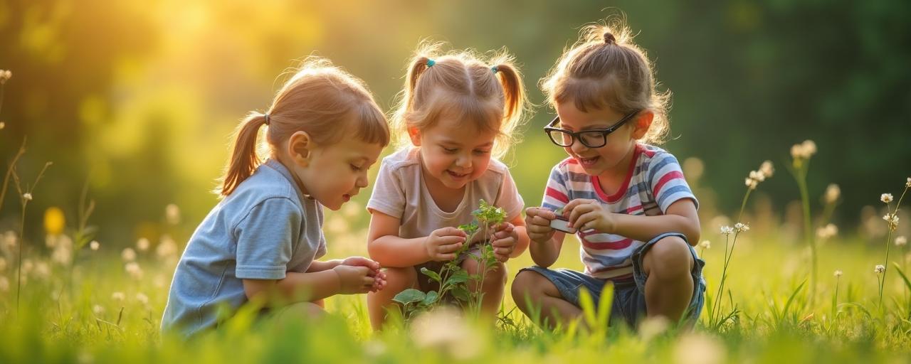 Children exploring nature